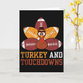 Truthahn und Touchdowns Thanksgiving Footll Kinder Karte (Gelbe Blume)