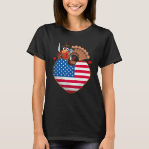 Truthahn USA-Flagge Dankgebende Amerikaner Dankfe T-Shirt