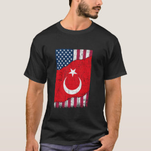 Truthahn Vintage Patriotische Türkisch-Amerikanisc T-Shirt