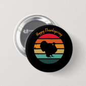 Truthahn-Vogel-Thanksgiving-Distressed-Vintage-Son Button (Vorne & Hinten)