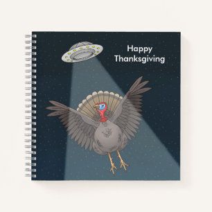 Truthahn vor dem Thanksgiving-Essen von Aliens ger Notizblock
