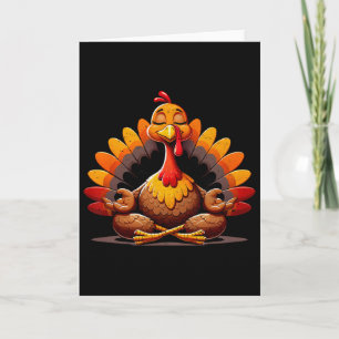Truthahn Yoga Thanksgiving Day Lustig Meditierend Karte
