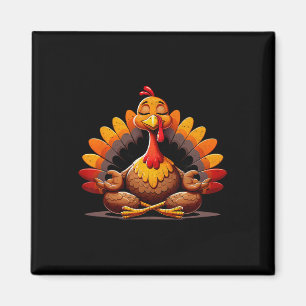 Truthahn Yoga Thanksgiving Day Lustig Meditierend  Magnet