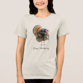 Truthahn zum Erntedankfest Damen T-Shirt Tri-Blend Shirt