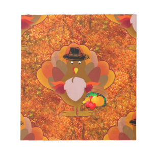 Truthahn zum Thanksgiving-Fest Notizblock