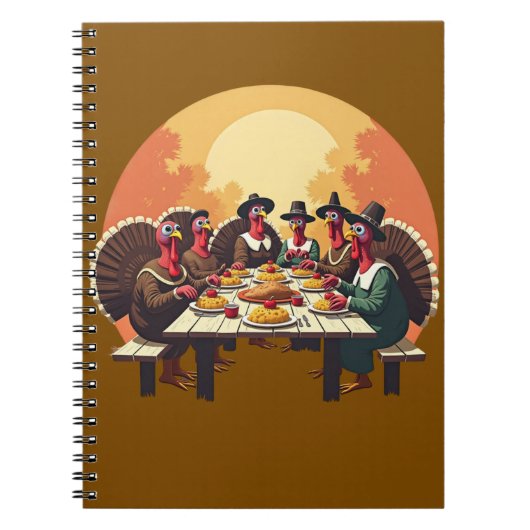 Truthähne essen Erntedank Notizblock (Vorderseite)