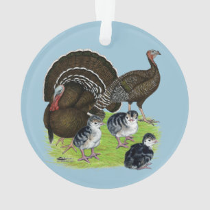 Truthahner Standard Bronze Familie Ornament