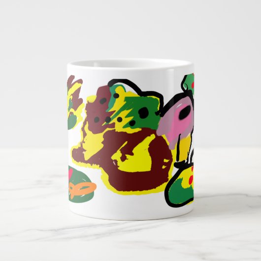Truthahnfarbe Jumbo-Tasse (Vorderseite)