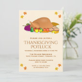 Truthahnfest | Thanksgiving Potluck-Einladung Einladung (Stehend Vorderseite)