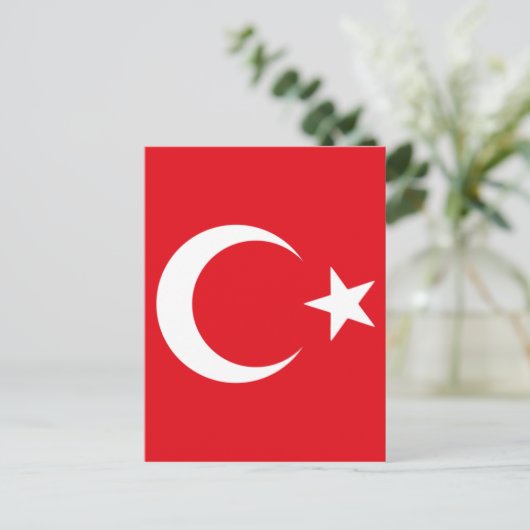 Truthahnflagge Postkarte (Stehend Vorderseite)