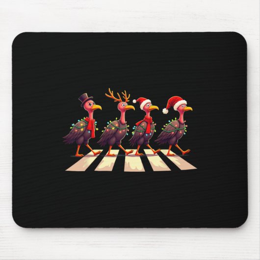 Truthahngeier überquert Straße Xmas Mousepad (Vorne)