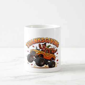 Truthahns Monster Truck Erntedankfest Kaffeetasse