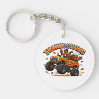 Truthahns Monstertruck Truthähne zum Erntedankfest Schlüsselanhänger