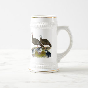 Truthahns östliche wilde Familie Bierglas