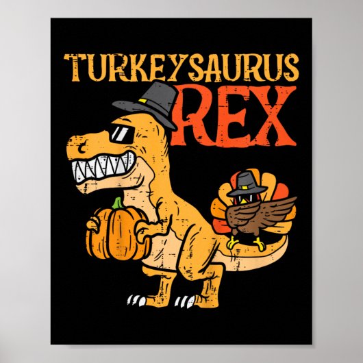 Truthahnsaurus Rex Dab Truthahn Dino Kleinkind Jun Poster (Vorne)