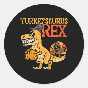 Truthahnsaurus Rex Dab Truthahn Dino Kleinkind Jun Runder Aufkleber