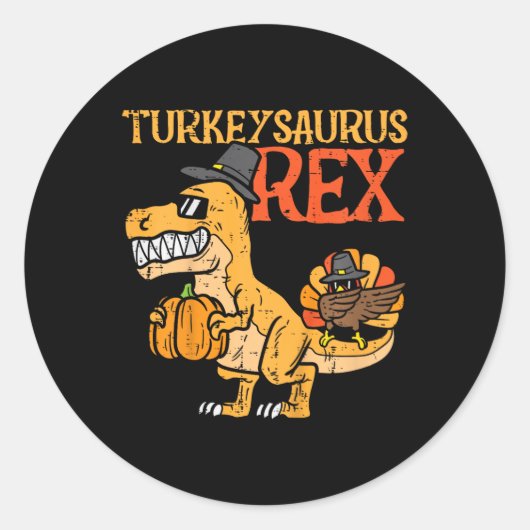 Truthahnsaurus Rex Dab Truthahn Dino Kleinkind Jun Runder Aufkleber (Vorderseite)