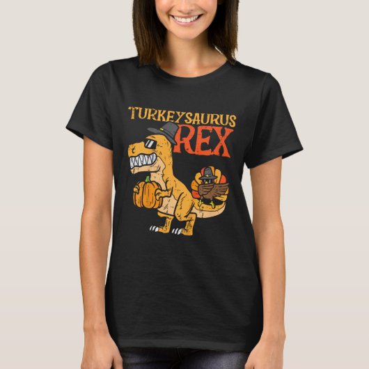 Truthahnsaurus Rex Dab Truthahn Dino Kleinkind Jun T-Shirt (Vorderseite)