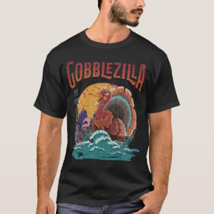 Truthahntag Thanksgiving Gobblezilla Kaiju Monster T-Shirt