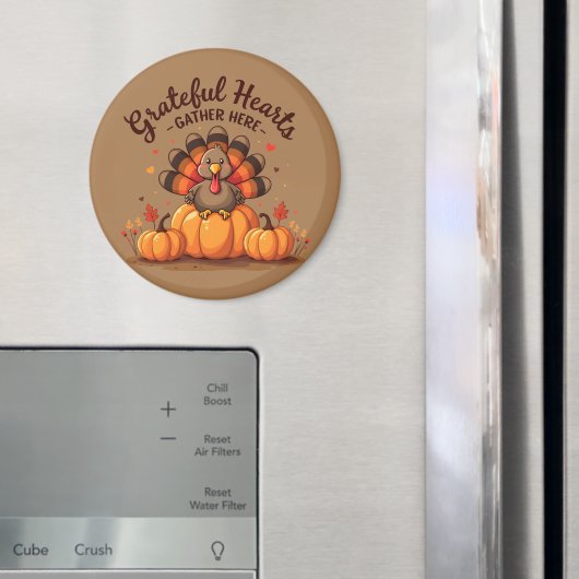 Truthahntags-Truhe mit dankbaren Herzen Magnet (In Situ (Kühlschrank))