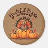 Truthahntags-Truhe mit dankbaren Herzen Magnet (Vorne)