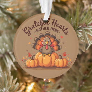 Truthahntags-Truhe mit dankbaren Herzen Ornament