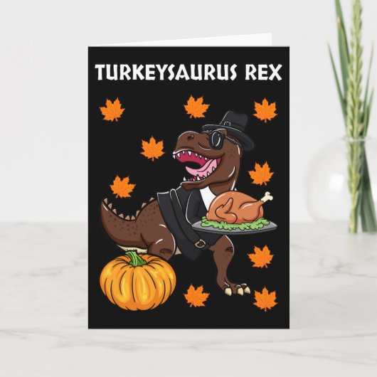 Truthahsaurus Rex Erntedankfest-Tag Dinosaurier Tr Karte (Vorderseite)