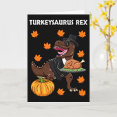 Truthahsaurus Rex Erntedankfest-Tag Dinosaurier Tr Karte (Gelbe Blume)