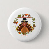 Truthühner-Erntedank Button (Vorderseite)