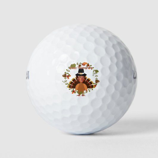 Truthühner-Erntedank Golfball (Vorderseite)