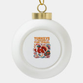 Truthühner gegen Zeitreise - Funny Retro Türkei D Keramik Kugel-Ornament (Vorderseite)