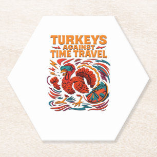 Truthühner gegen Zeitreise - Funny Retro Türkei D Untersetzer