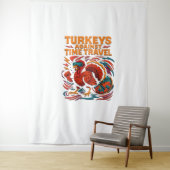 Truthühner gegen Zeitreise - Funny Retro Türkei D Wandteppich (Beispiel)