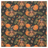 Truthühner mit schwarzem Erntedank Stoff (Muster)