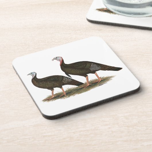 Truthühner Ostpaare Getränkeuntersetzer (Linke Seite)