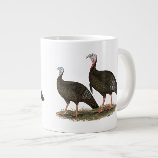 Truthühner Ostpaare Jumbo-Tasse (Vorderseite Rechts)