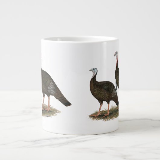 Truthühner Ostpaare Jumbo-Tasse (Vorderseite)