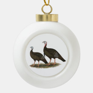 Truthühner Ostpaare Keramik Kugel-Ornament
