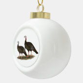 Truthühner Ostpaare Keramik Kugel-Ornament (Rechts)