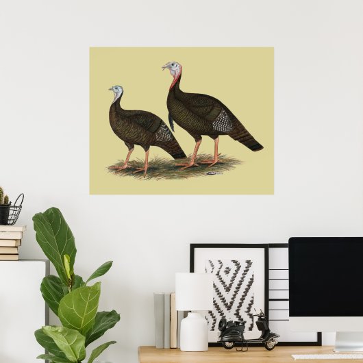 Truthühner Ostpaare Poster (Heimbüro)