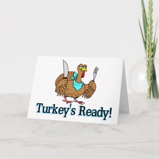 Truthühner Ready Erntedank Feiertagskarte (Vorderseite)