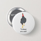 Truthühner sind cool, Pointillismus-Button auf Tas Button (Vorne & Hinten)