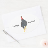 Truthühner sind cool, Pointillismus Oval Stickers (Umschlag)