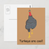 Truthühner sind cool, Pointillismus Postkarten (Vorne/Hinten)