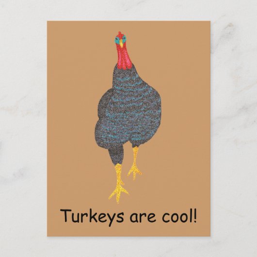 Truthühner sind cool, Pointillismus Postkarten (Vorderseite)