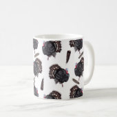 Truthühner und Federn - Tasse des Weißkaffees (VorderseiteRechts)