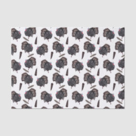 Truthühner und Federn - Weißbuch Seidenpapier