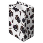 Truthühner und Federn - Weißes Geschenkbeutel Mittlere Geschenktüte (Vorderseite Schrägansicht)