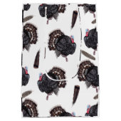 Truthühner und Federn - Weißes Geschenkbeutel Mittlere Geschenktüte (Rückseite)