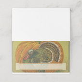 Truthühner Vintager Erntedank Platzkarte (Außenseite Aufgefaltet)